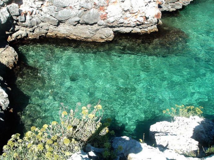 Il mare nei pressi di Porto Badisco